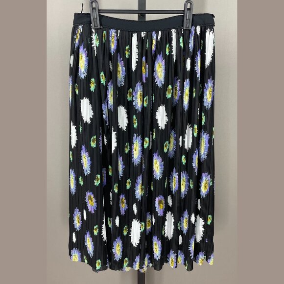 NEW Kenzo Skirt Womens 10 Large black purple floral midi designer - Picture 11 of 14